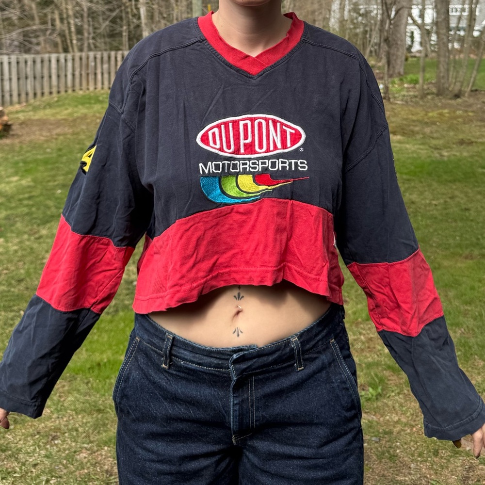Motorsports Women's Long Sleeve Tee - Black and Red